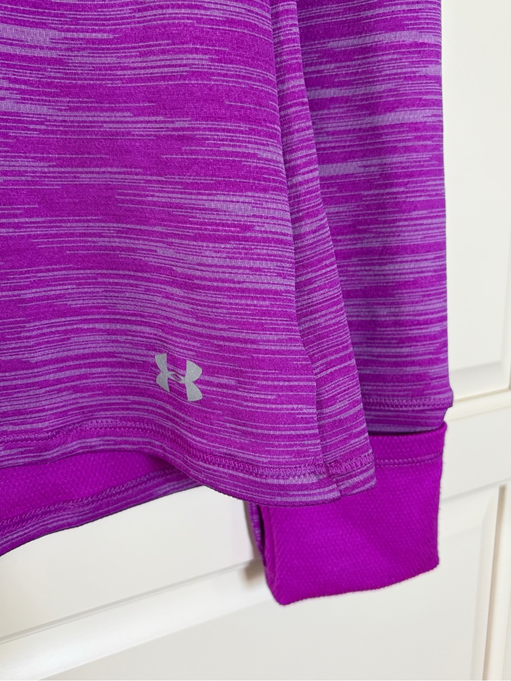Under Armour Purple Heathered Long Sleeve Mock Neck Top - Picture 3 of 11